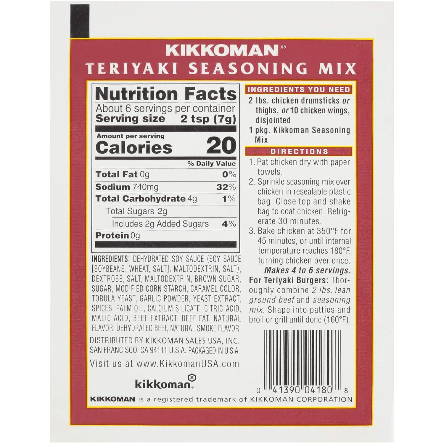 image:imageKikkoman Delicious Teriyaki Seasoning Mix Full Flavored Low Sodium amp No Fat All Purpose Seasoning No Added Preservatives amp No High Fructose Corn Syrup 15 oz Pack of 12