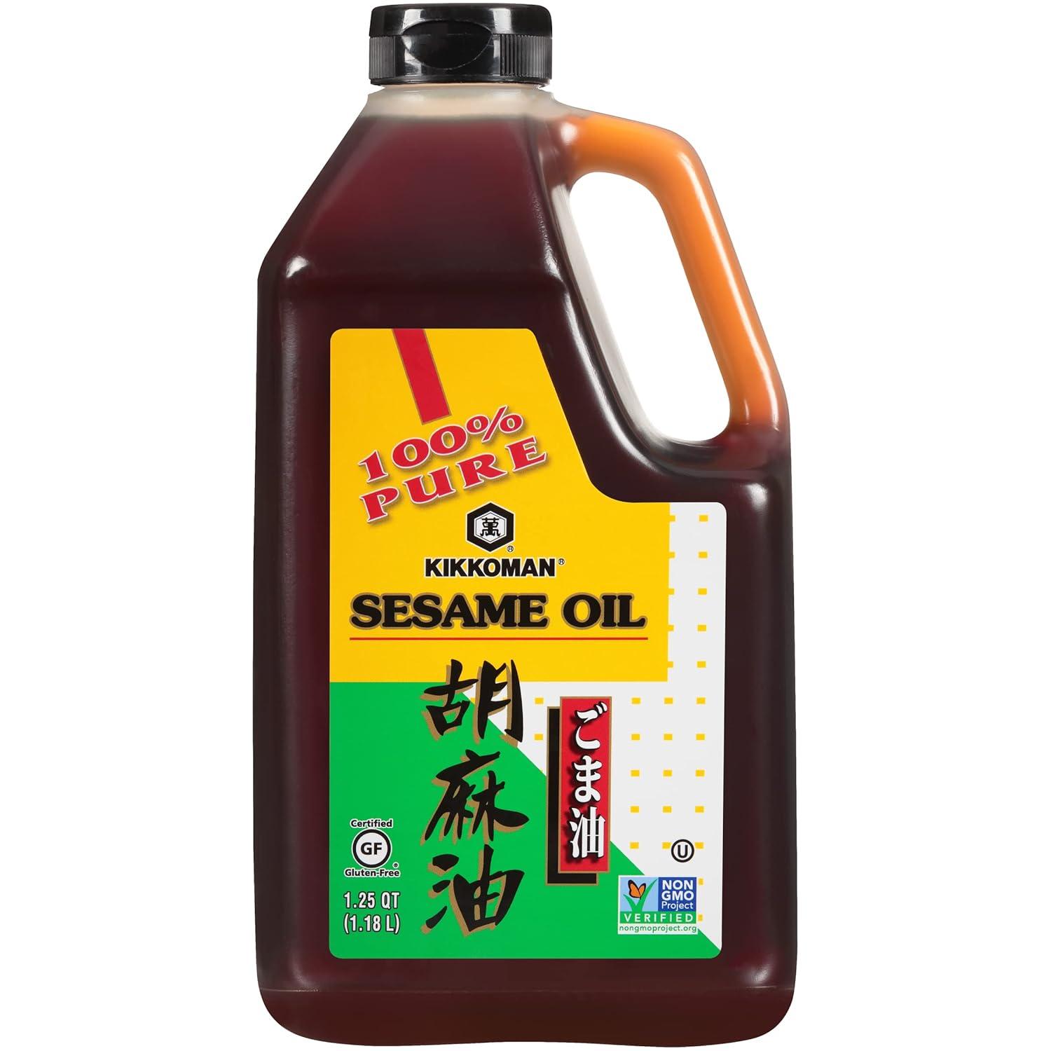 image:imageKikkoman No Preservatives Added NonGMO Toasted Sesame Oil Perfect for Grilling Baking amp AllPurpose Seasoning for Cooking 125 Quarts