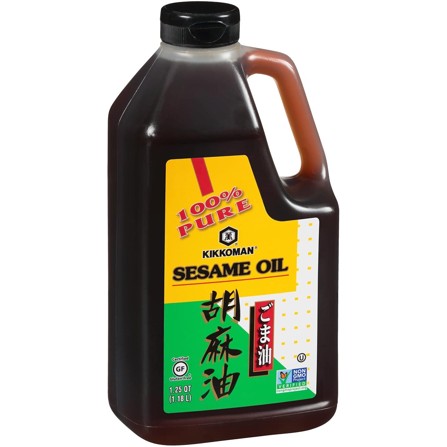 image:imageKikkoman No Preservatives Added NonGMO Toasted Sesame Oil Perfect for Grilling Baking amp AllPurpose Seasoning for Cooking 125 Quarts