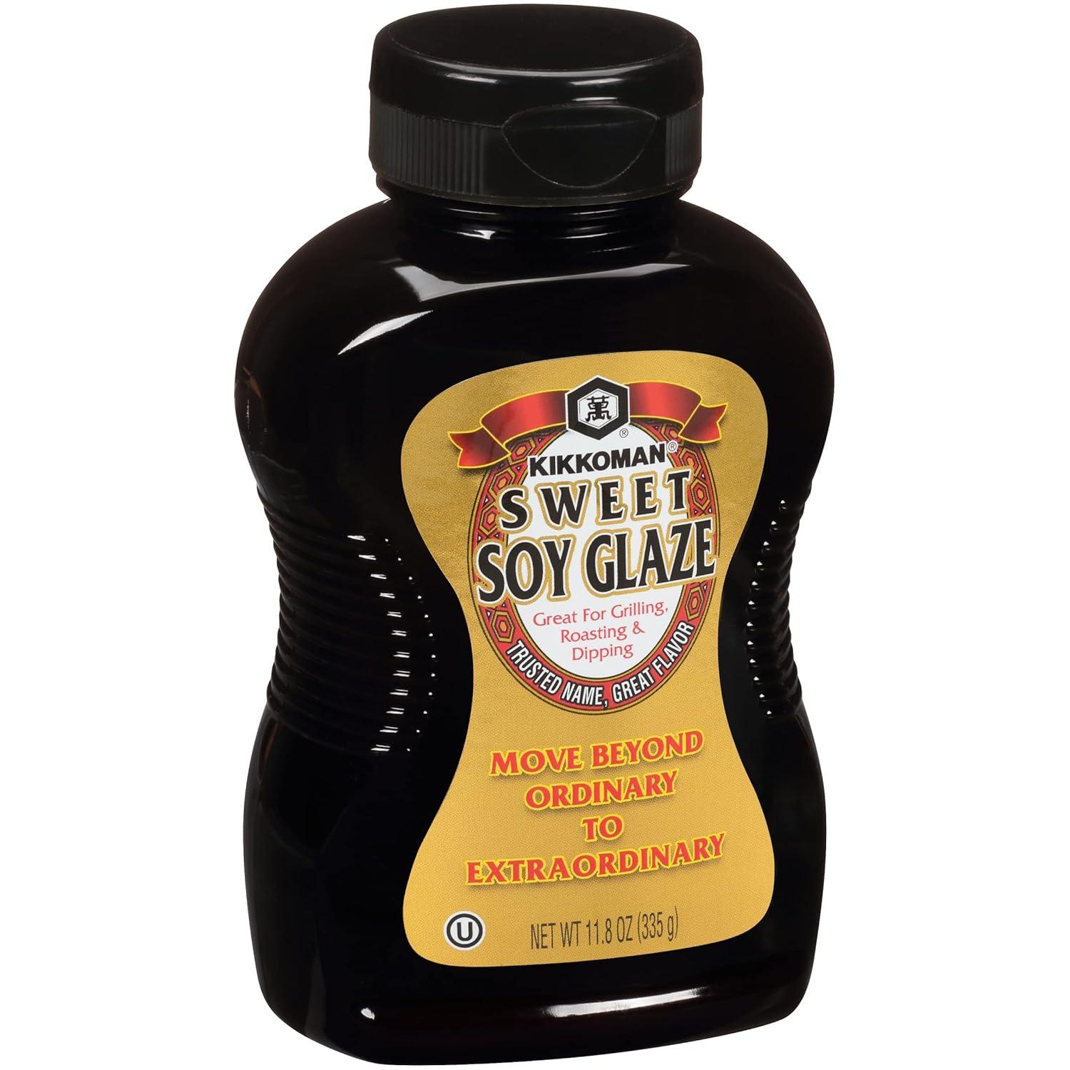 image:imageKikkoman Sweet Soy Glaze Great for Grilling Roasting amp Dipping Low Sodium amp No Fat Kosher certified GlutenFree amp AllPurpose Seasoning Dishes Sealed Packed Bottle 118 oz Pack of 9