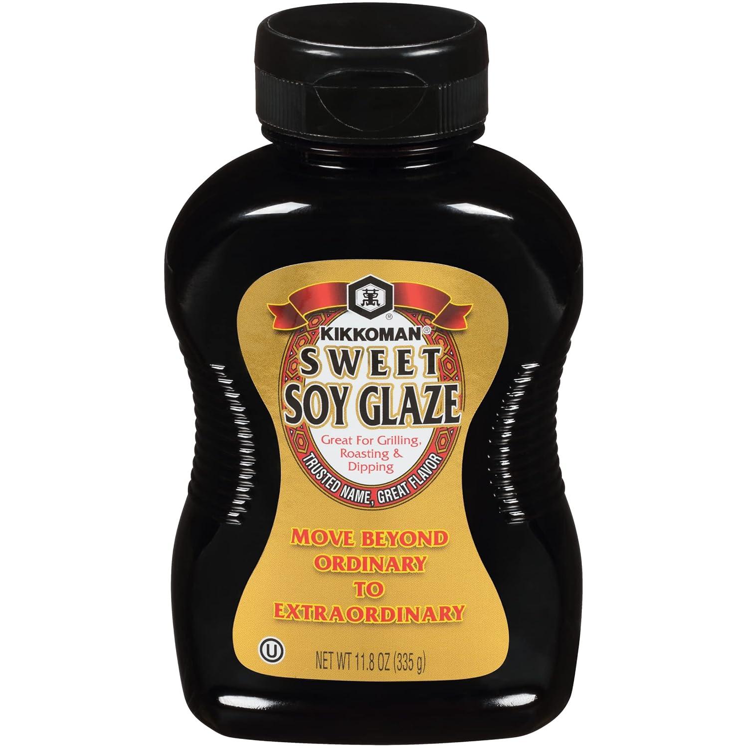image:imageKikkoman Sweet Soy Glaze Great for Grilling Roasting amp Dipping Low Sodium amp No Fat Kosher certified GlutenFree amp AllPurpose Seasoning Dishes Sealed Packed Bottle 118 oz Pack of 9