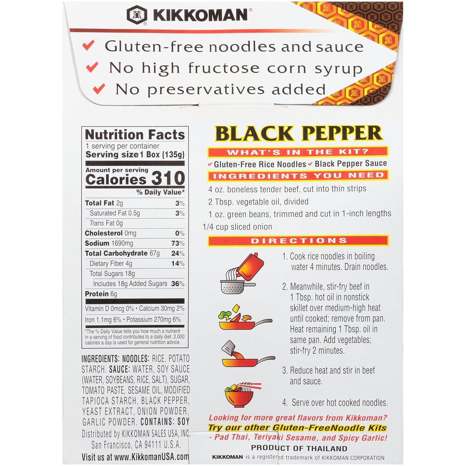 image:imageKikkoman GlutenFree Teriyaki Sesame Noodle Kit With Sauce 48 Oz Pack Of 6Black Pepper