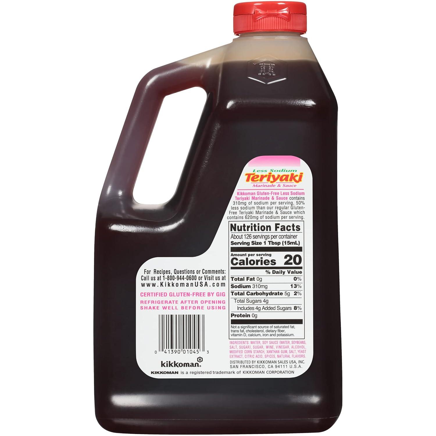 image:imageKikkoman Less Sodium GlutenFree Gourmet Teriyaki Marinade and Sauce 05 Gallon