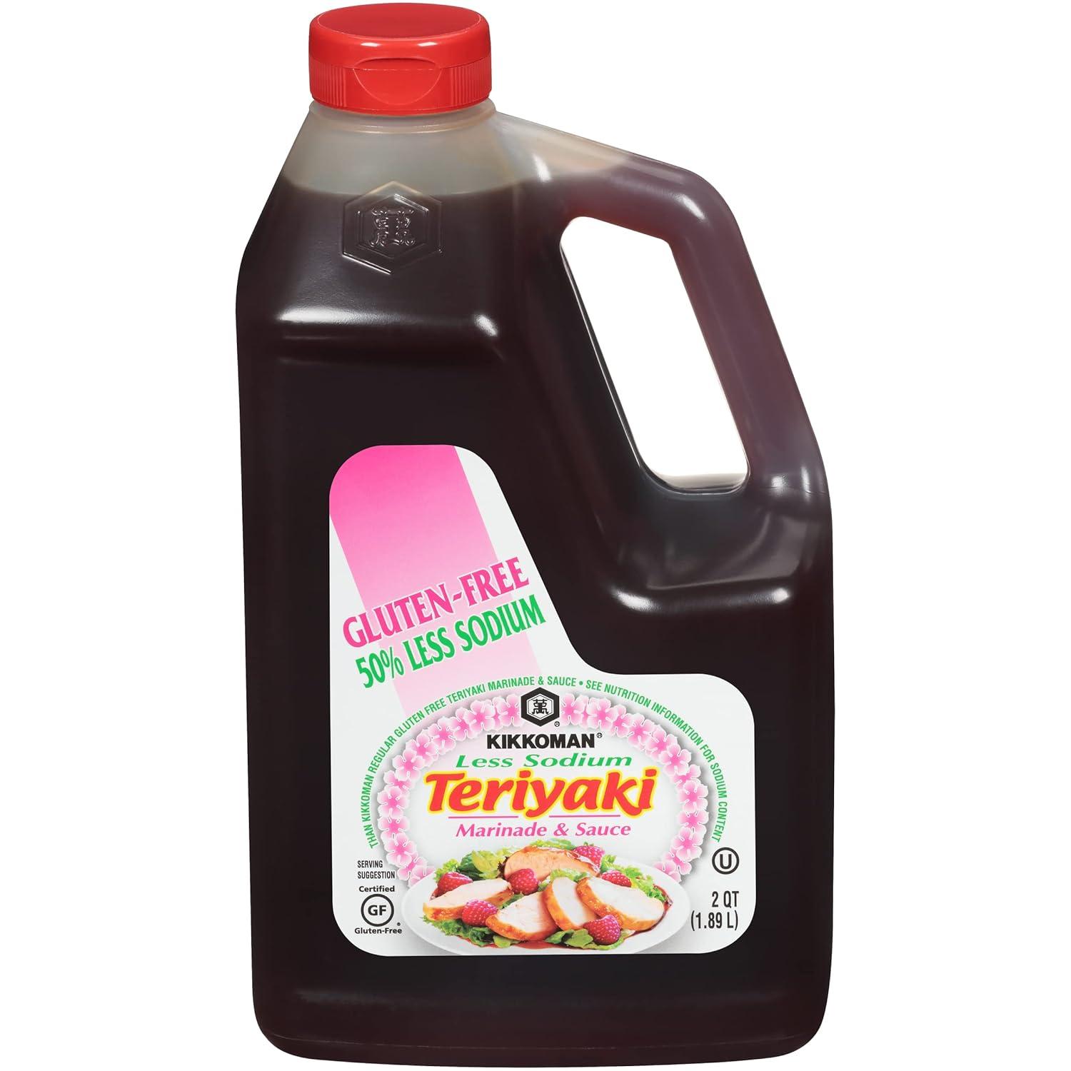 image:imageKikkoman Less Sodium GlutenFree Gourmet Teriyaki Marinade and Sauce 05 Gallon