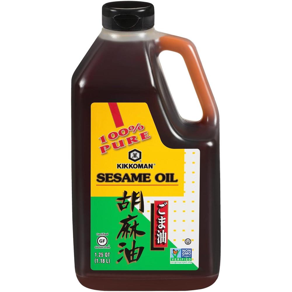 image:imageKikkoman No Preservatives Added NonGMO Toasted Sesame Oil Perfect for Grilling Baking amp AllPurpose Seasoning for Cooking 125 Quarts