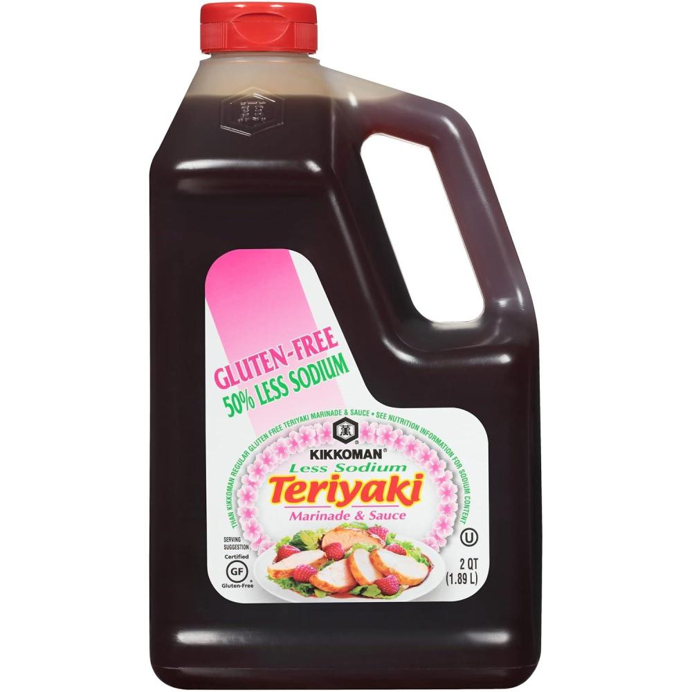 image:imageKikkoman Less Sodium GlutenFree Gourmet Teriyaki Marinade and Sauce 05 Gallon