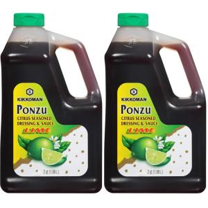 Kikkoman Ponzu Lime Plastic FS Bottle, 64 Fl Oz(64 Fl Oz (Pack of 2))
