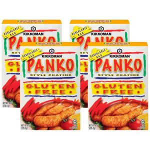 Kikkoman Panko Style Coating – Natural Flavor, Delicate and Crisp Texture, Gluten-Free Breadcrumbs, Ideal for Baked Dishes, Meat, Chicken, Seafood, Veggies – 8 Oz, Pack of 1(8 Ounce (Pack of 4))
