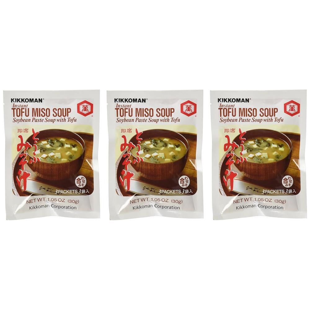 image:imageKikkoman Instant Tofu Miso Soup Soybean Paste Soup with Tofu 9 Pockets in 3 Packs 315 Oz