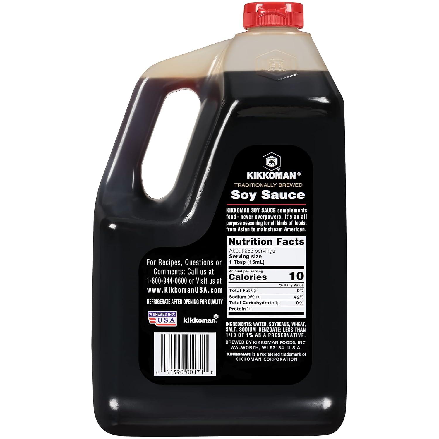 image:imageKikkoman Traditionally Brewed Soy Sauce All Purpose Seasoning 1 Gallon Pack of 1128 Fl Oz Pack of 1