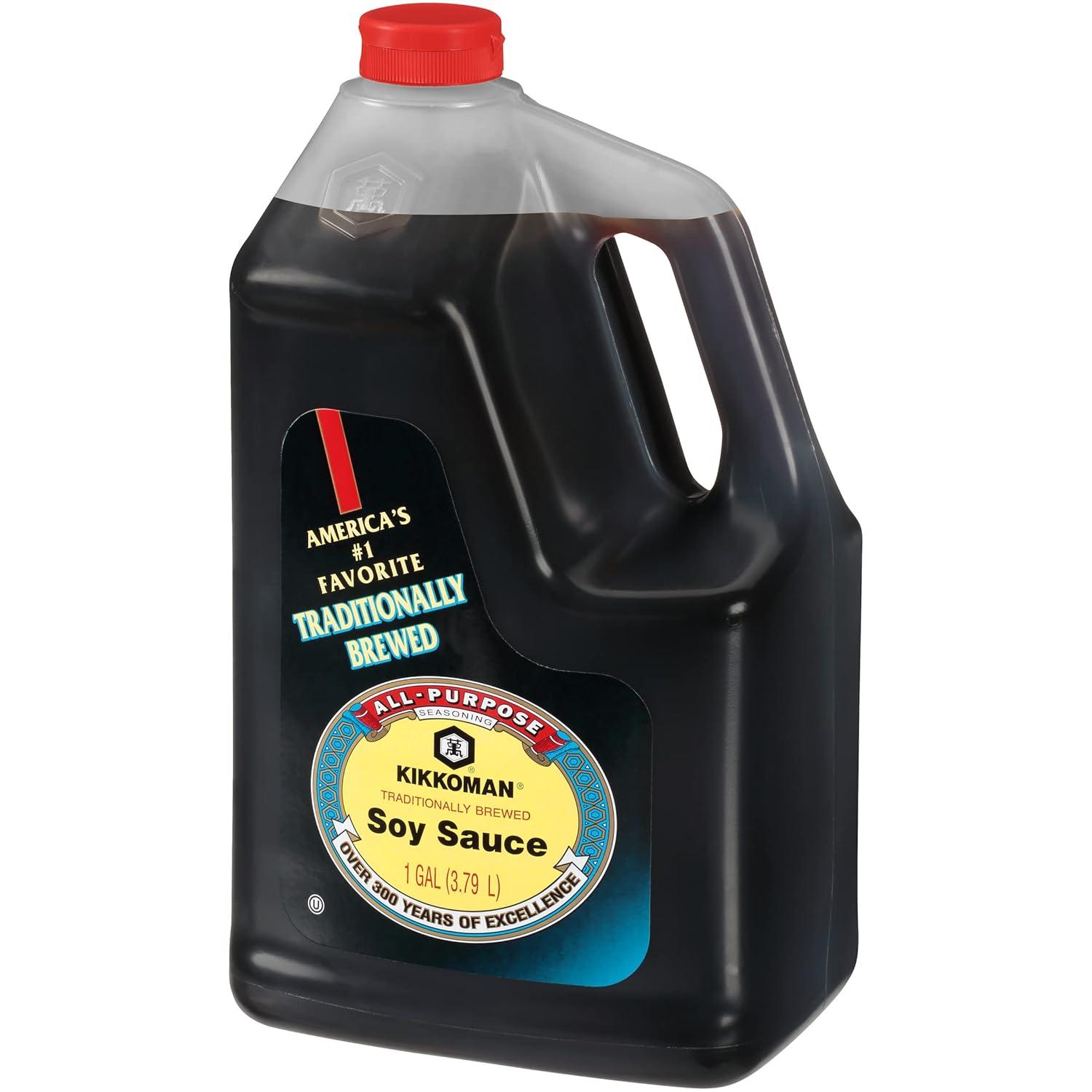 image:imageKikkoman Traditionally Brewed Soy Sauce All Purpose Seasoning 1 Gallon Pack of 1128 Fl Oz Pack of 1