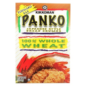 Kikkoman Japanese Style Whole Wheat Panko Bread Crumbs 8 ounce Resealable Package(8 Ounce (Pack of 1))
