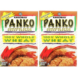 Kikkoman Japanese Style Whole Wheat Panko Bread Crumbs 8 ounce Resealable Package(8 Ounce (Pack of 2))